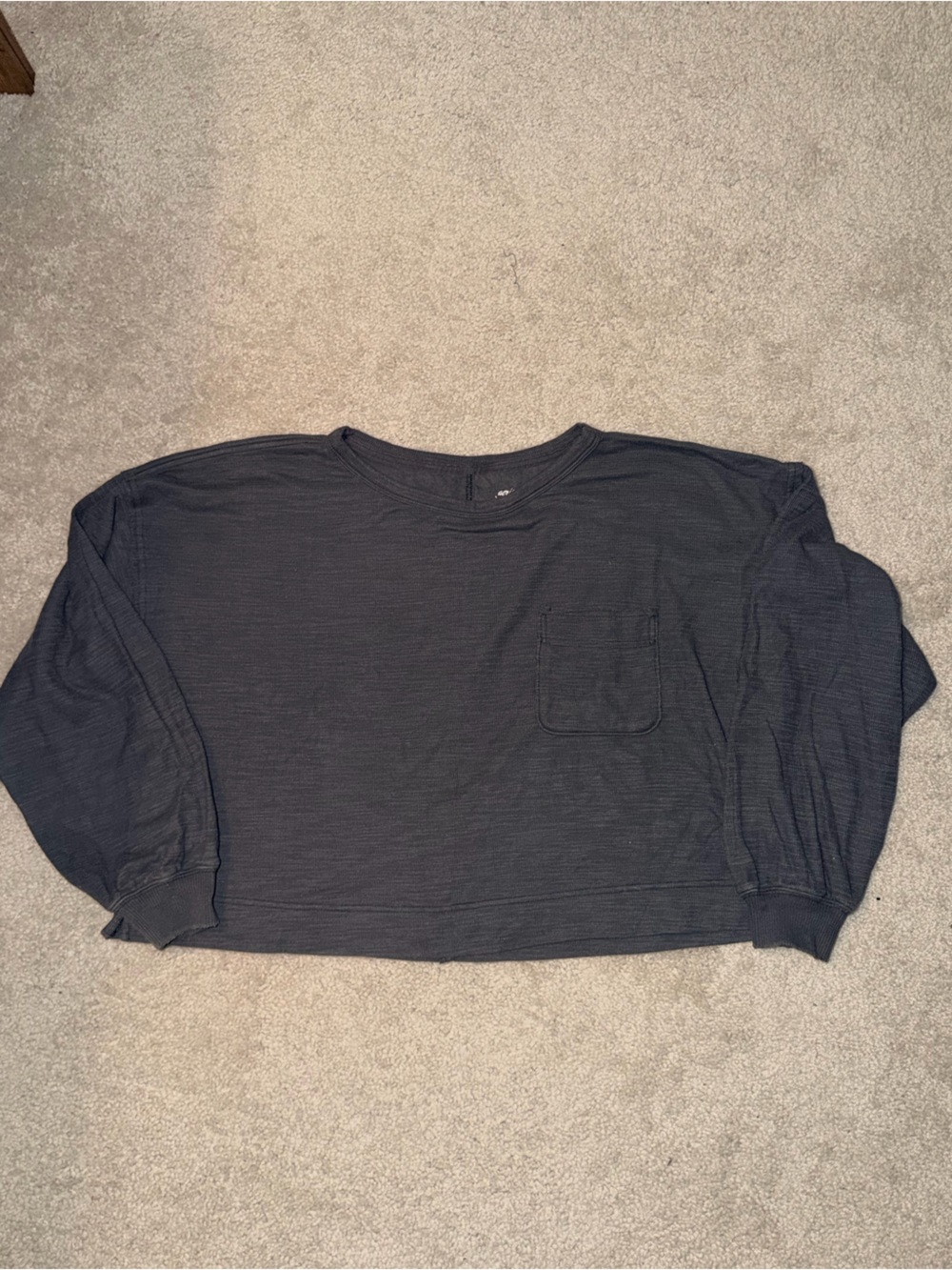 Aerie Oversized Charcoal Lightweight long Sleeve Pocket shirt